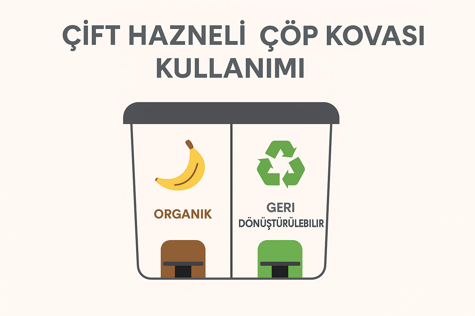 Atıkları Ayırmanın Pratik Yolu: Çift Hazneli Çöp Kovası Kullanımı
