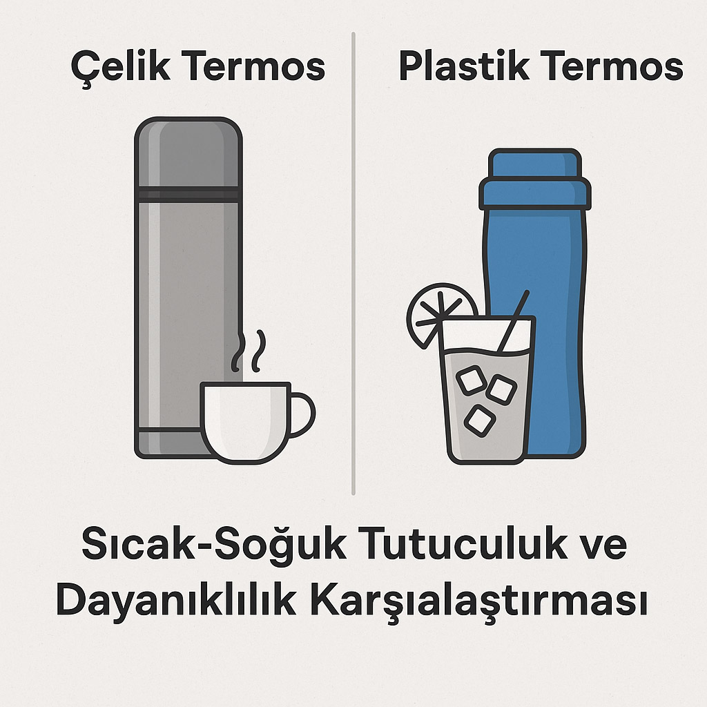 Çelik Termos mu, Plastik Termos mu? Sıcak-Soğuk Tutuculuk Karşılaştırması