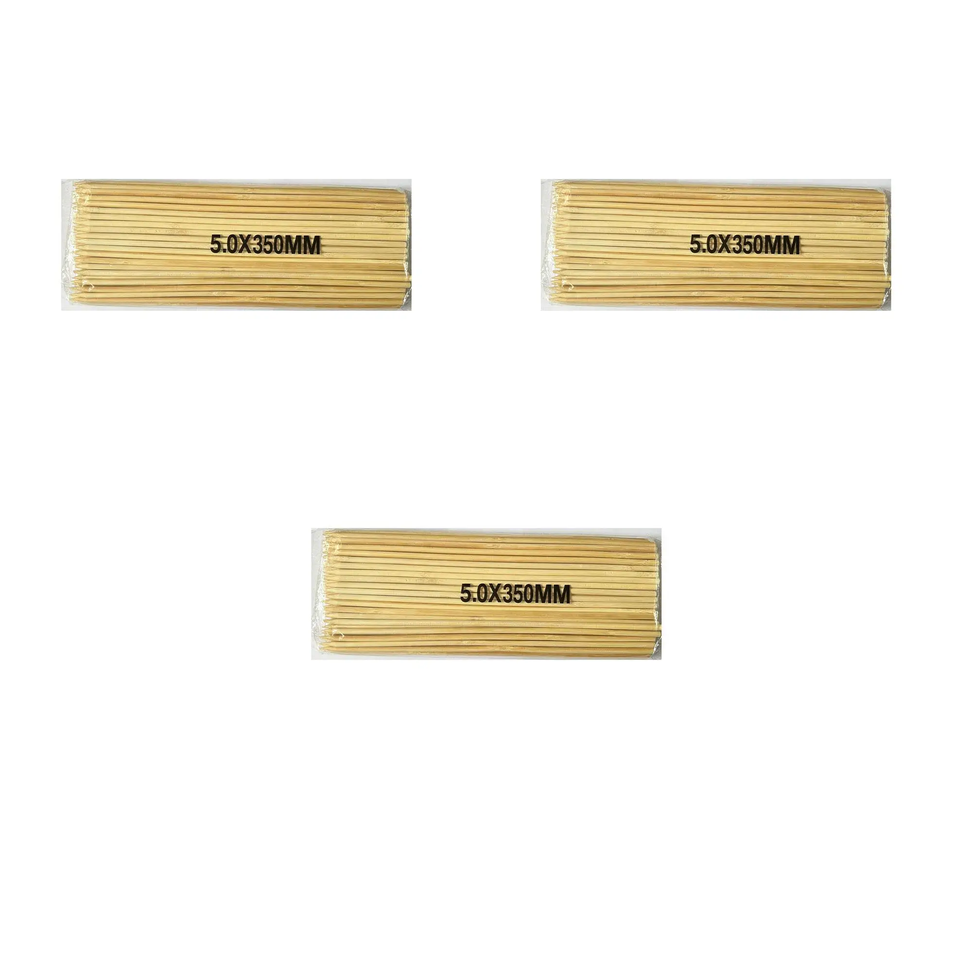 Ahşap Bambu Sivri Uçlu Patates Kızartma Çubuğu Çöp Şiş - Boy:35 Cm./En:5 mm. -100 Adetlik 3 Paket