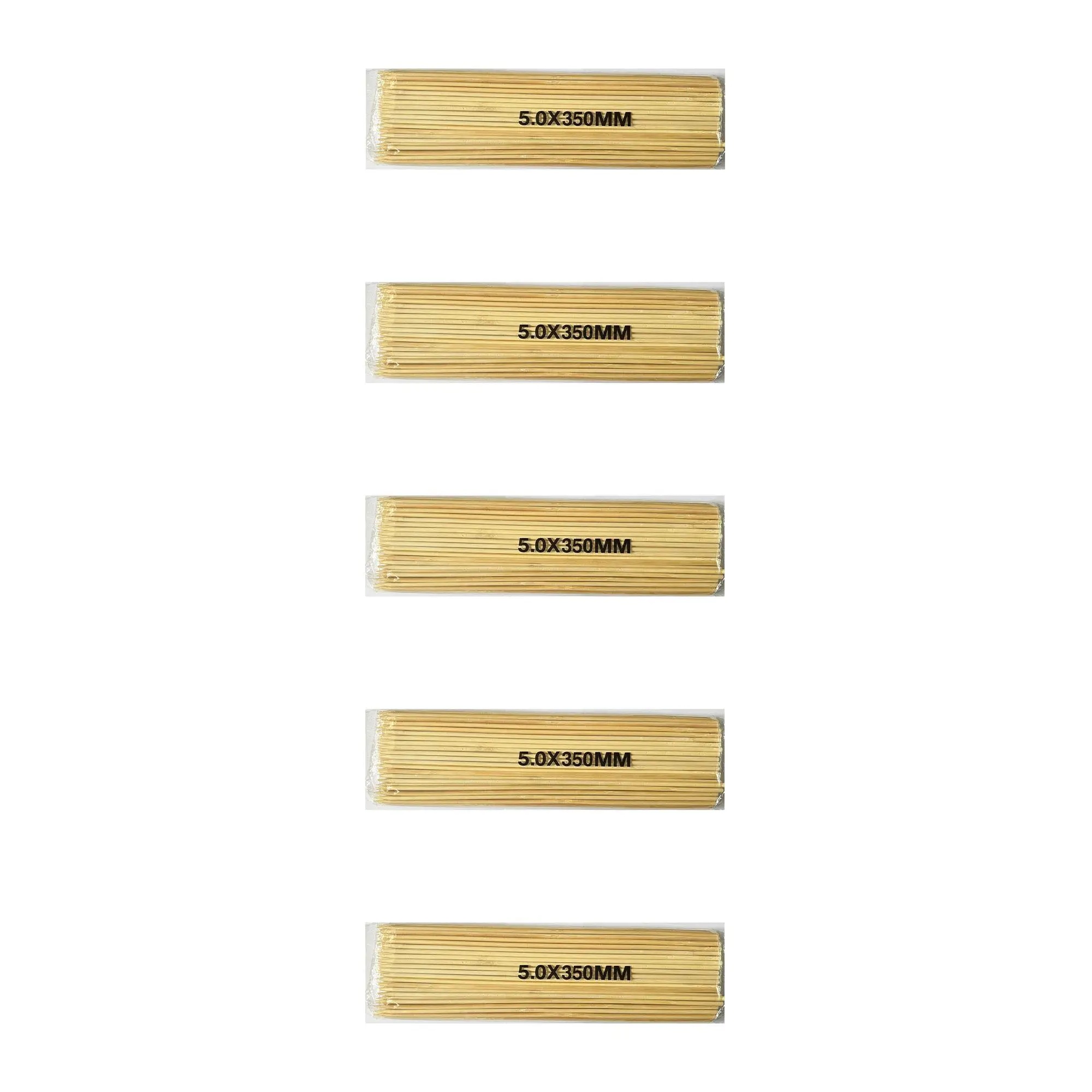 Ahşap Bambu Sivri Uçlu Patates Kızartma Çubuğu Çöp Şiş - Boy:35 Cm./En:5 mm. -100 Adetlik 5 Paket