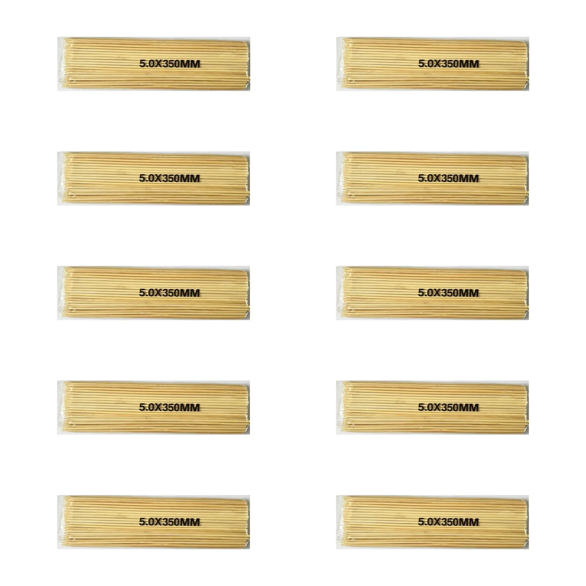 Ahşap Bambu Sivri Uçlu Patates Kızartma Çubuğu Çöp Şiş - Boy:35 Cm./En:5 mm. -100 Adetlik 10 Paket