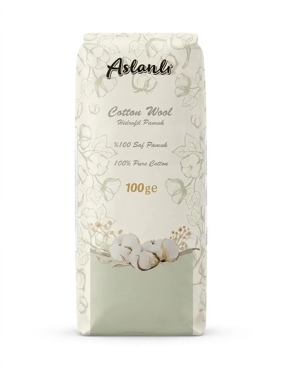 Aslanlı %100 Saf Beyaz Pamuk - 100 Gramlık Paket