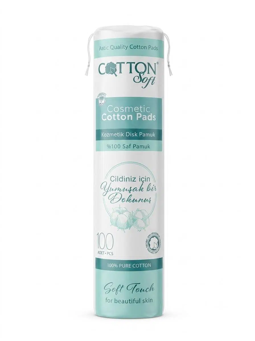 Cotton Soft %100 Saf Pamuk - Kozmetik Disk Pamuk - Makyaj Pamuğu - 100'lü Paket
