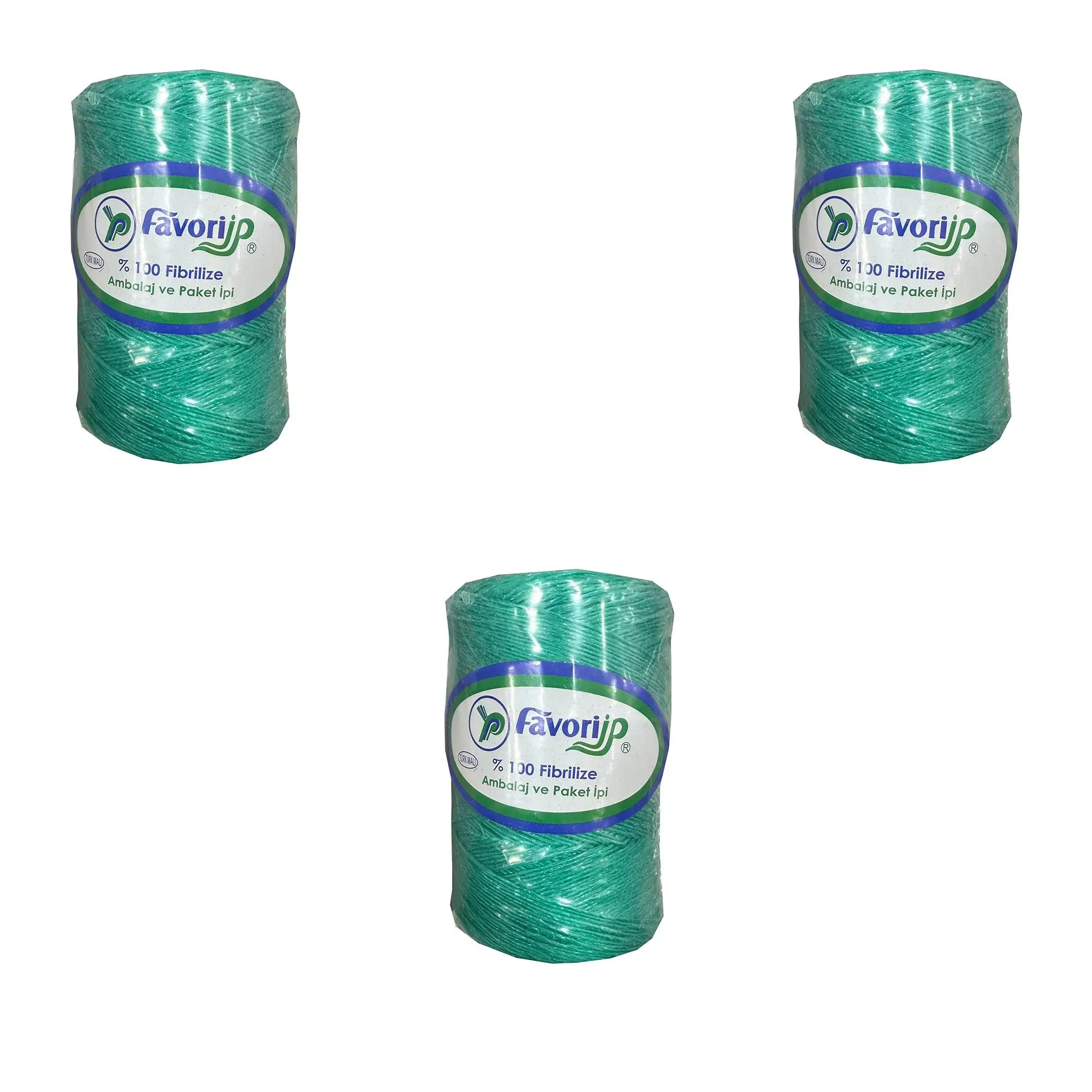Favori İp 5000 Denye -0.8 Mm- Ambalaj ve Paket İpi Naylon Burgulu Örgü Çamaşır İpi - Yeşil - 3 Adet