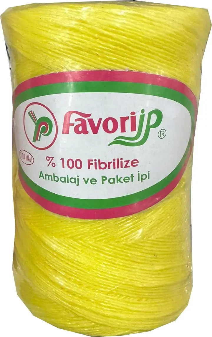 Favori İp 5000 Denye -0.8 Mm- Ambalaj ve Paket İpi Naylon Burgulu Örgü Çamaşır İpi - Sarı - 1 Adet
