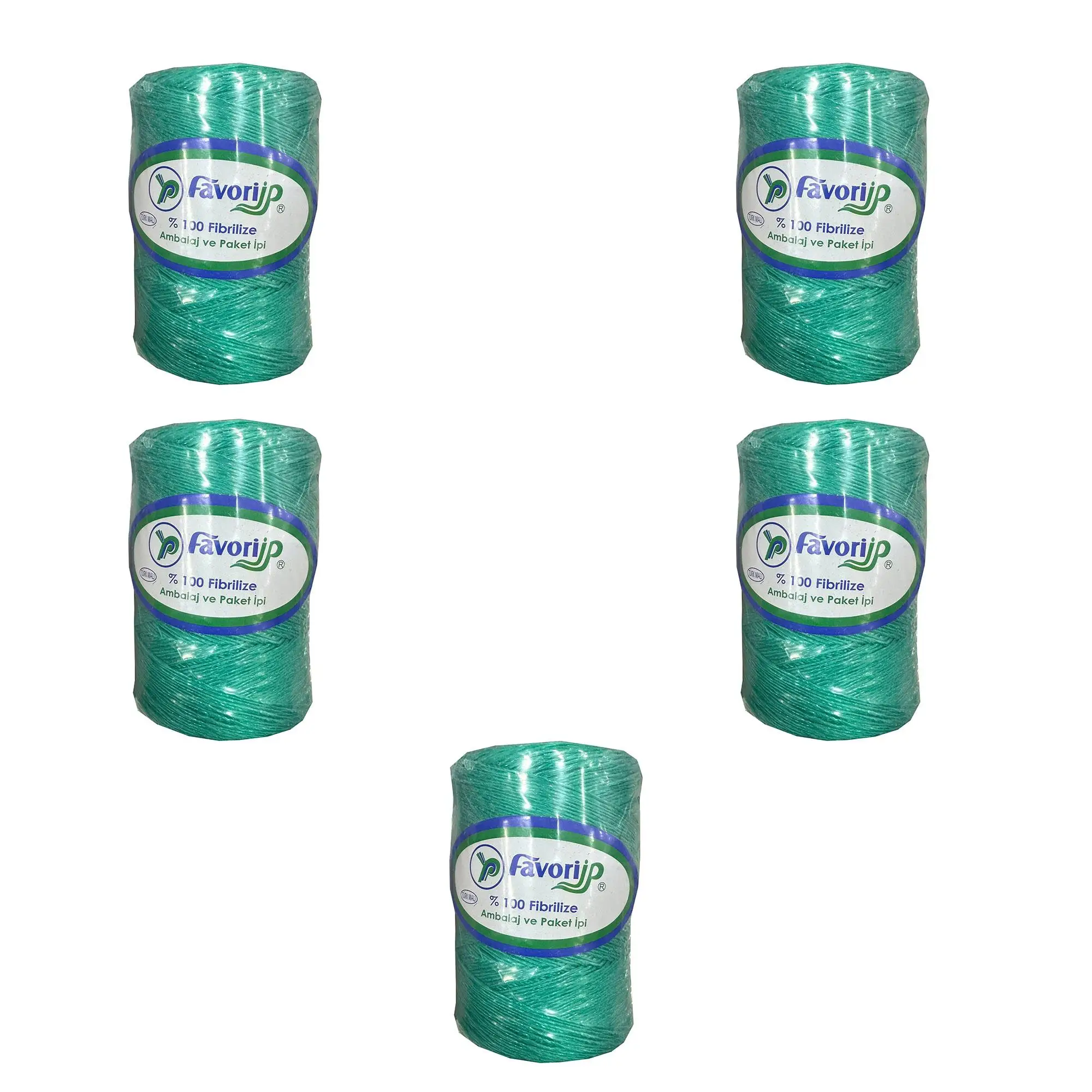 Favori İp 5000 Denye -0.8 Mm- Ambalaj ve Paket İpi Naylon Burgulu Örgü Çamaşır İpi - Yeşil - 5 Adet