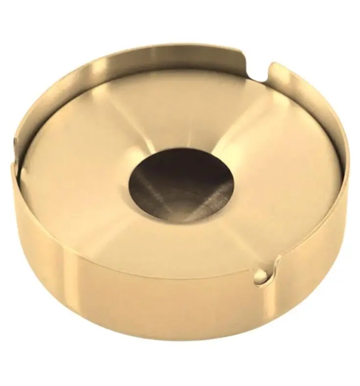 Skoçlu Sarı Pirinç Metal Kapaklı Küllük Kül Tablası - Sigara Küllüğü - 10 Cm. - 1 Adet