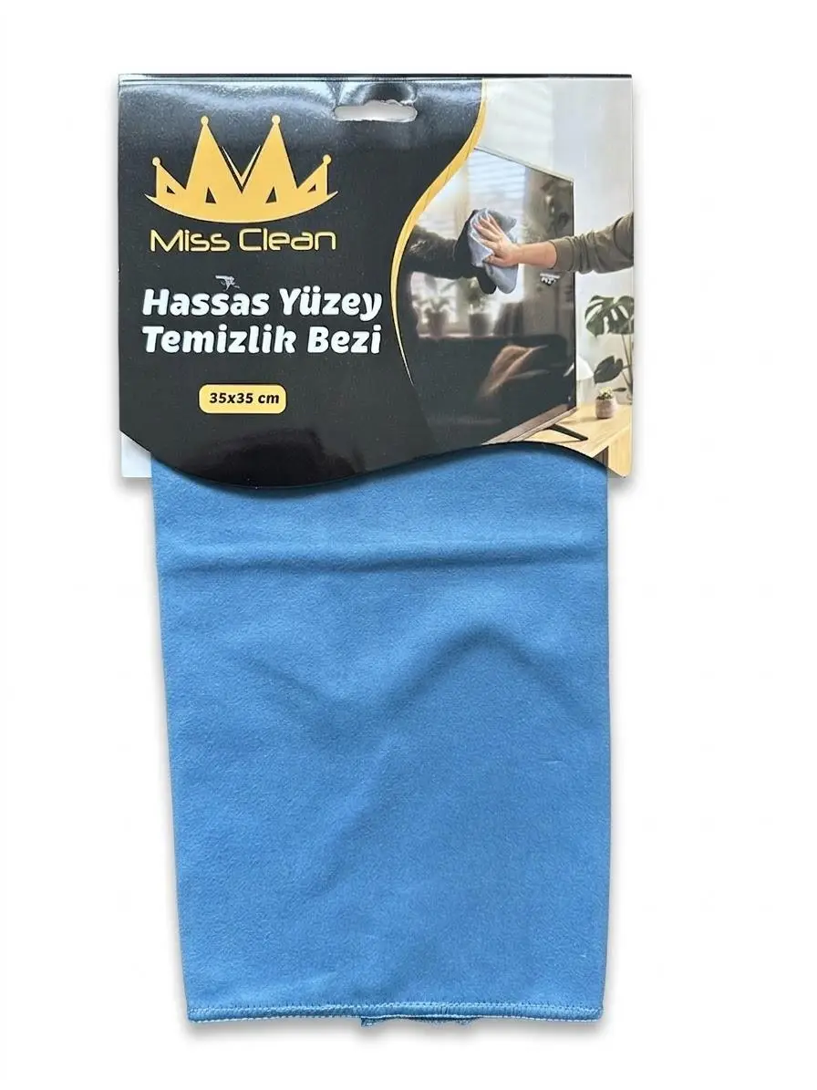 Miss Clean Hassas Yüzey Kristal Temizlik Bezi - Mavi - 35x35 Cm. - 1 Adet