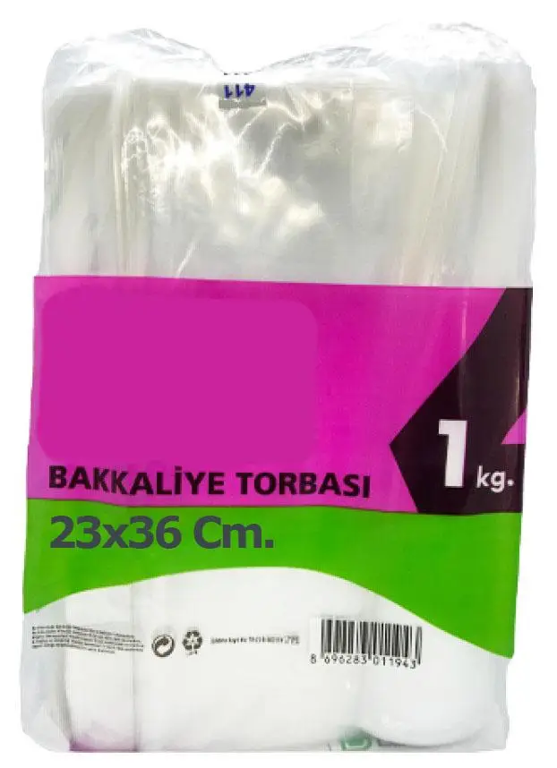 Omeyva Şeffaf Naylon Bakkaliye Poşeti Torbası - 2 lik 23x36 Cm. - 1 Kg. - Ort. 190 Adet - 1 Paket