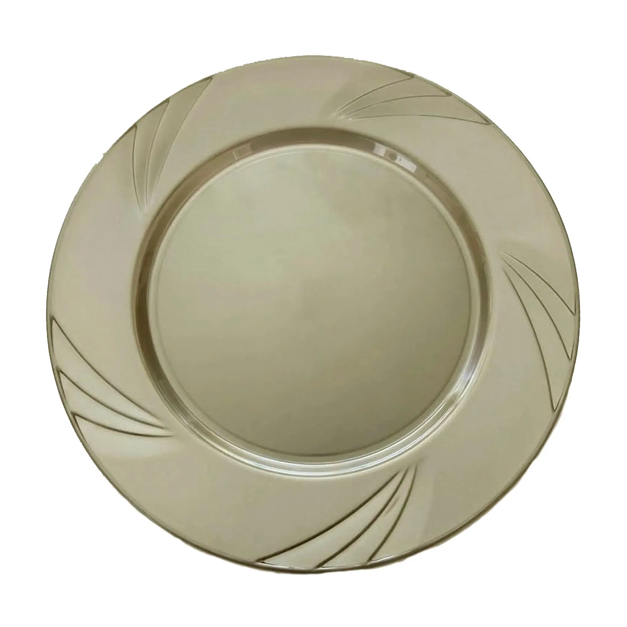 Omeyva Davet Parti Doğum Günü Altın Bronz Renk Sert Plastik Mika Tabak - 23 Cm. - 18 Adet
