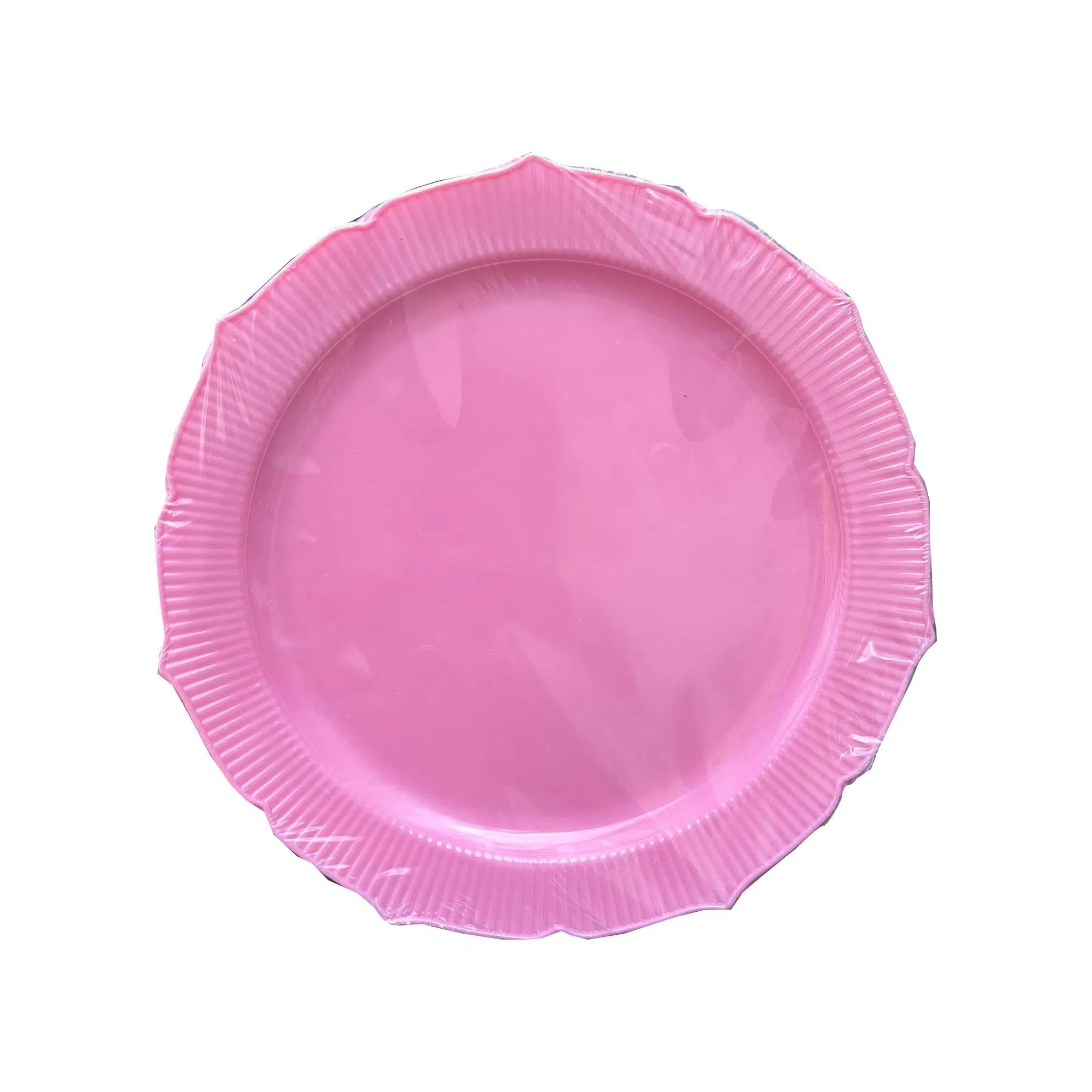 Omeyva Davet Parti Sunum Doğum Günü Pembe Renkli Sert Plastik Mika Tabak - 26 Cm. - 6 Adetlik Paket