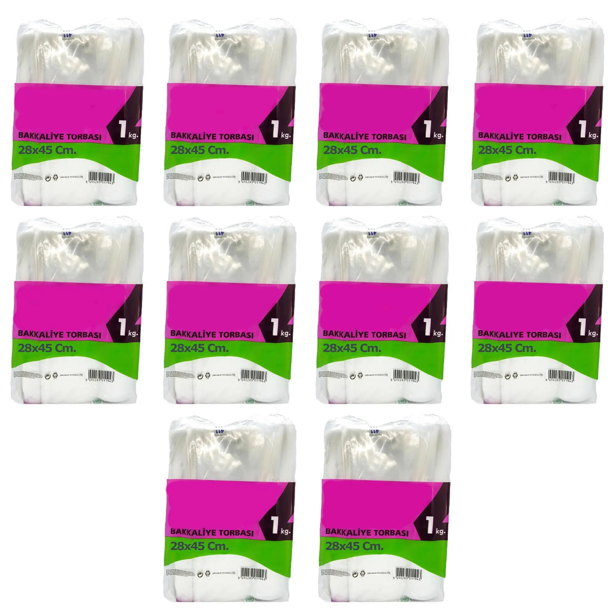 Omeyva Gıda Şeker Bakkaliye Torbası Poşeti -Şeffaf -4'lük -28x45Cm. -10 Kg. -Ort.1150 Adet -10 Paket