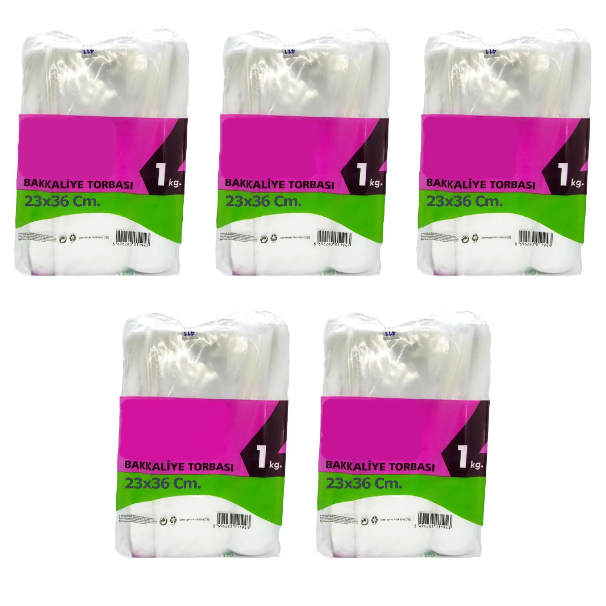 Omeyva Şeffaf Naylon Bakkaliye Poşeti Torbası - 2 lik 23x36 Cm. - 5 Kg. - Ort. 950 Adet - 5 Paket