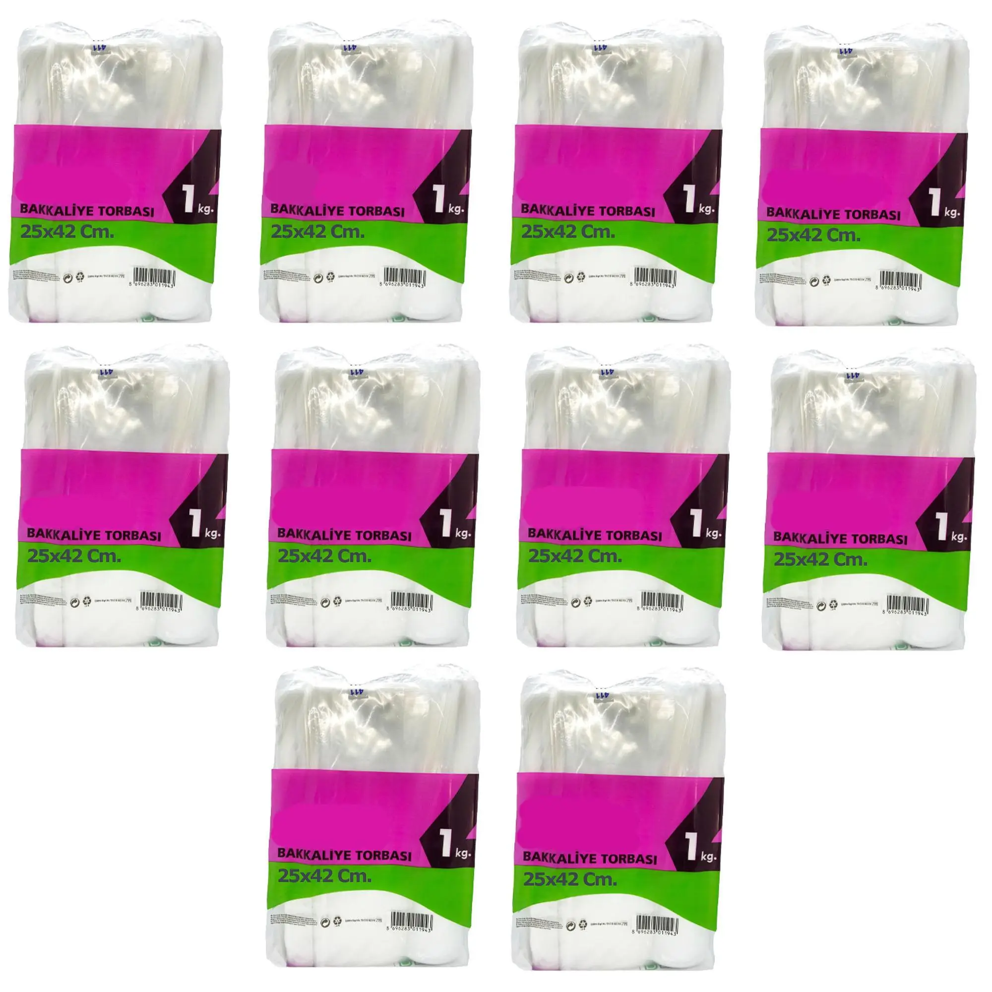 Omeyva Şeffaf Naylon Bakkaliye Torbası Poşeti 3 Kg.lık 25x42 Cm. - 10 Kg. - Ort. 1400 Adet - 10 Paket