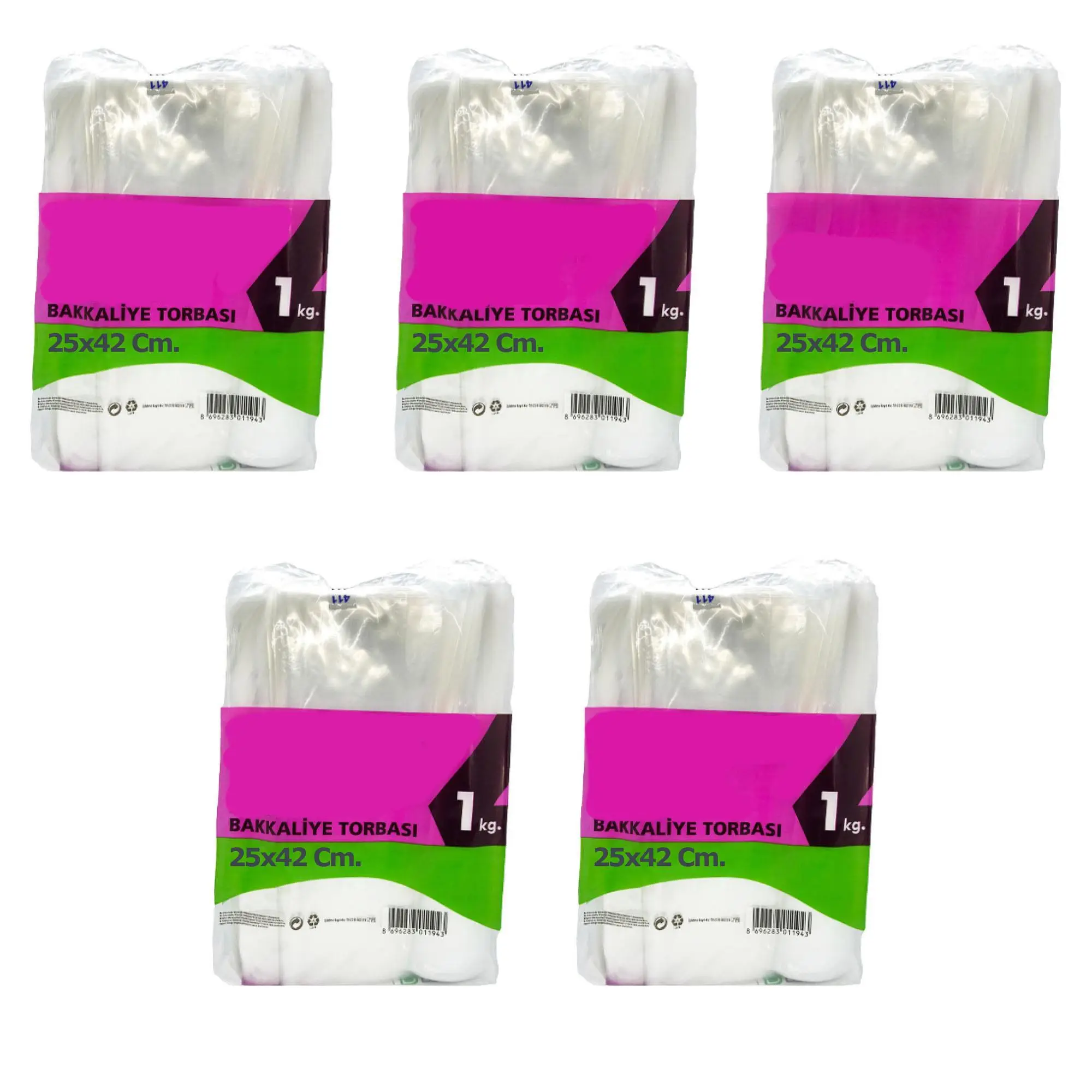 Omeyva Şeffaf Naylon Bakkaliye Torbası Poşeti 3 Kg.lık 25x42 Cm. - 5 Kg. - Ort. 700 Adet - 5 Paket