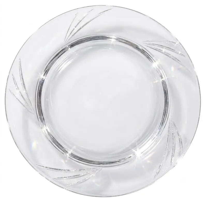 Şeffaf Mika Plastik Tabak - Parti Sunum Yemek Tabağı - Yuvarlak - 26 Cm. - 6 Adet