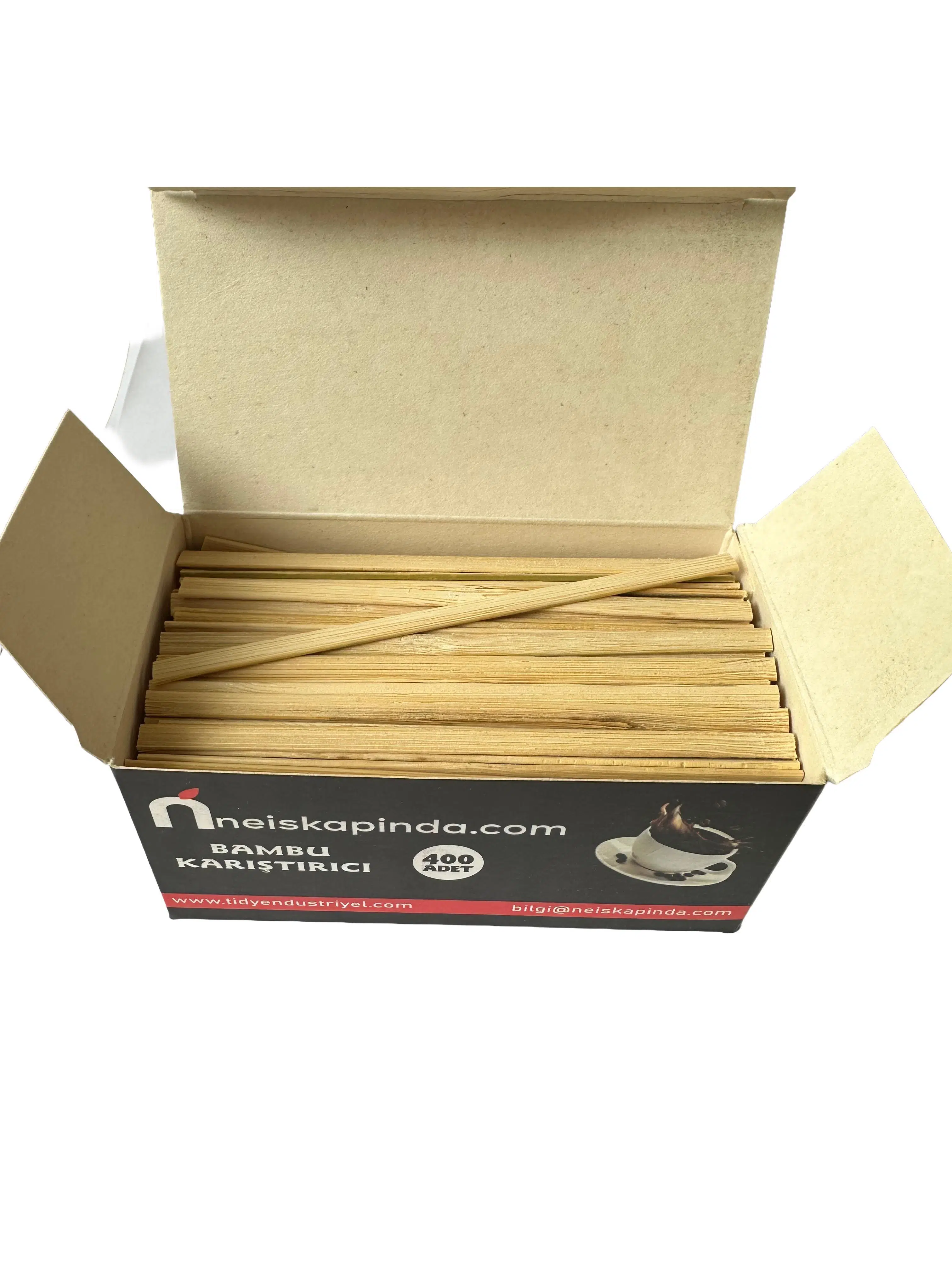 Omeyva Organik Tahta Ahşap Bambu Çay Kahve Karıştırıcı Çubuk - 10 Cm. - 400 Adetlik 1 Paket