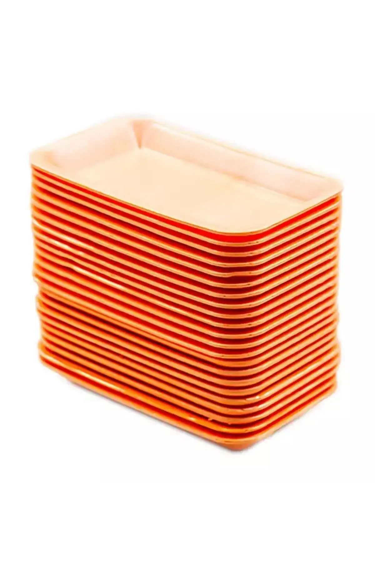 Tek Kullanımlık Köpük 2000 Gr. Turuncu Servis Et Kıyma Saklama Tepsi Tabak -265x175x35mm. - 10 Adet